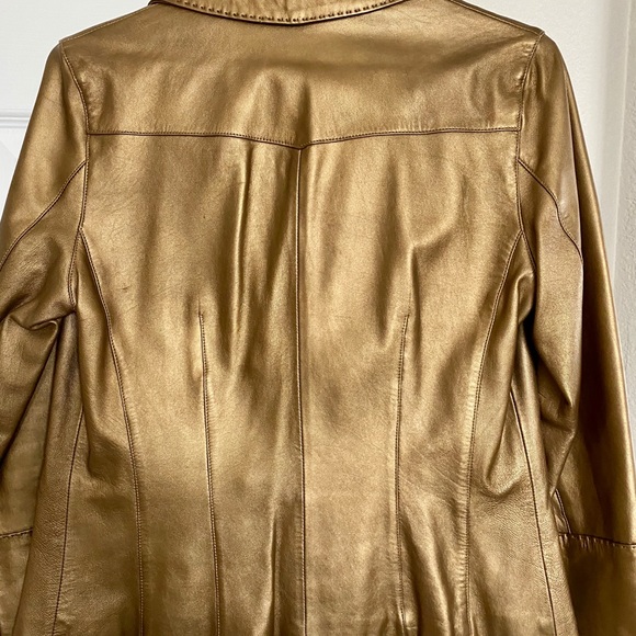 Gold Leather Jacket - Picture 2 of 3